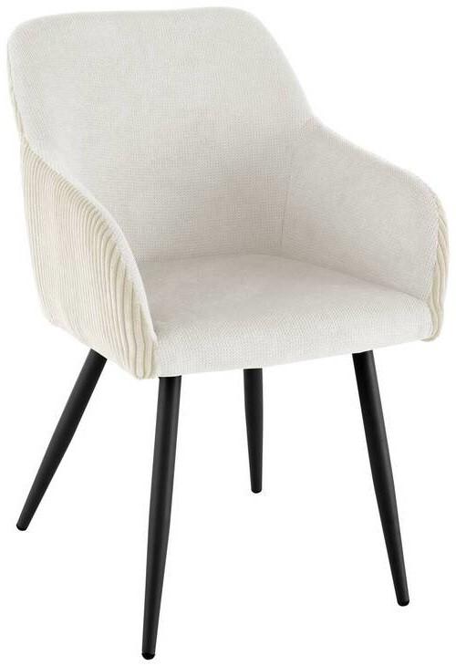Armlehnstuhl Eddy - Beige/Schwarz, LIFESTYLE, Holz/Textil (54/84/60cm) - Livetastic