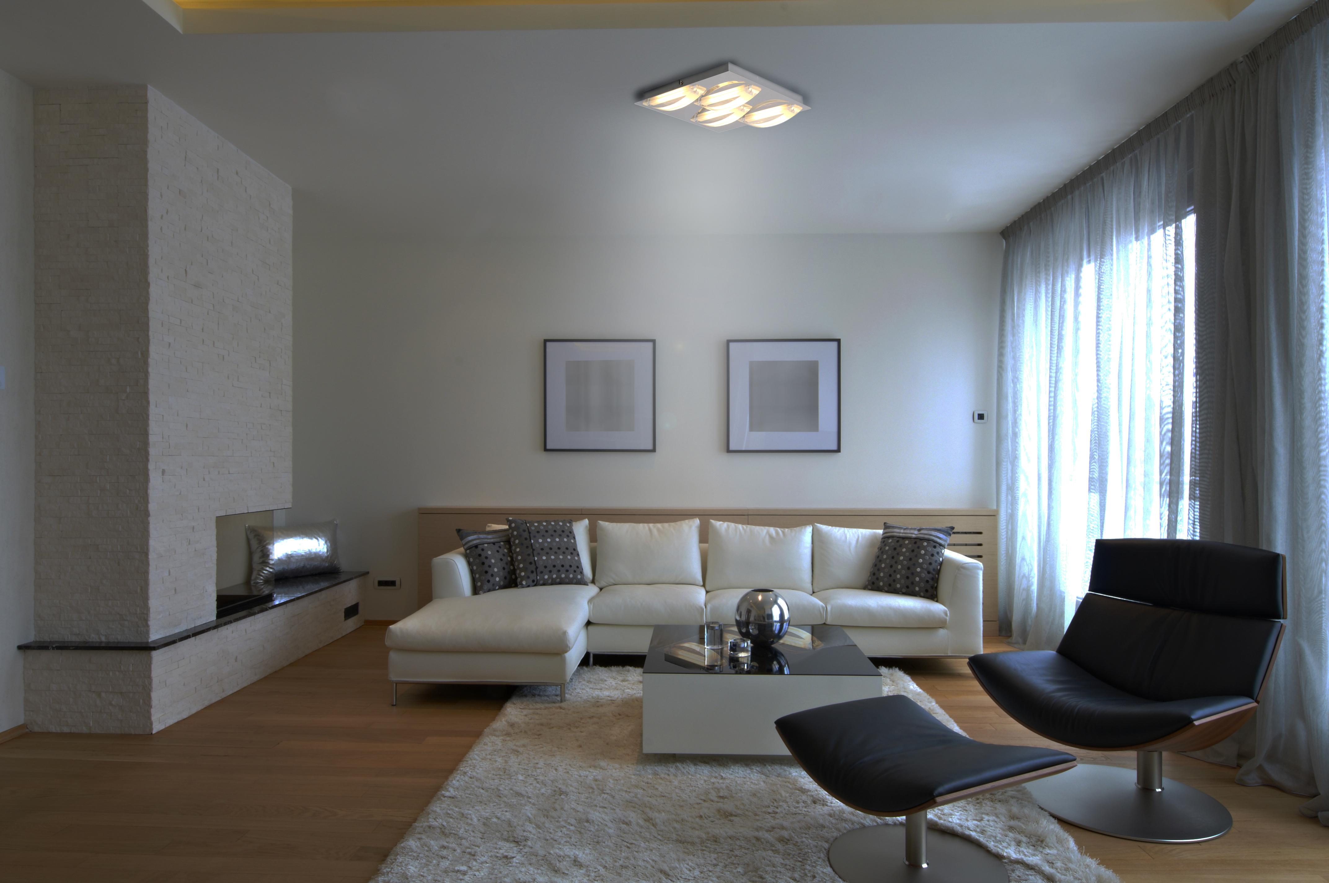 LED-Deckenleuchte Chur L: 30 cm Quadratisch - Chromfarben, Basics, Kunststoff/Metall (30/5cm) - Näve
