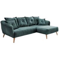 Ecksofa Baggio Blau/Grün S: 277/162 cm - Blau/Buchefarben, MODERN, Holz/Textil (277/162cm) - Livetastic