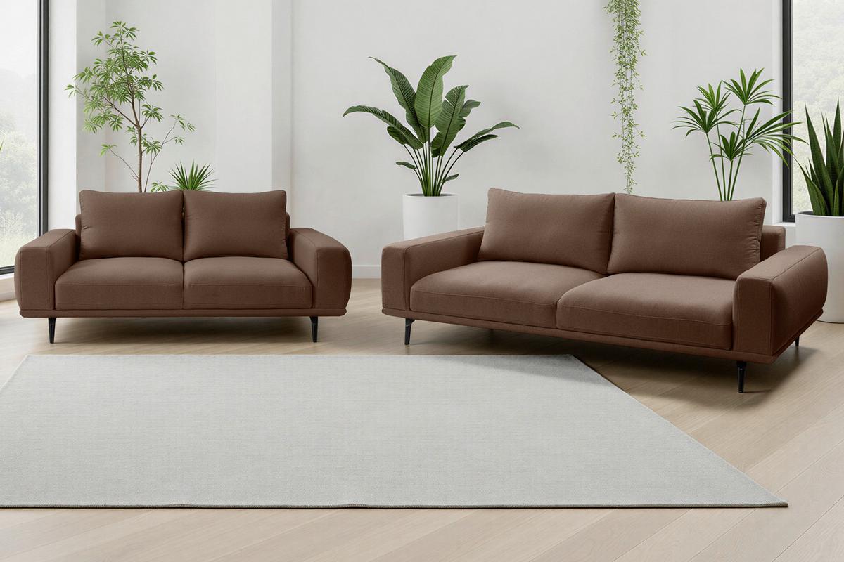 3-Sitzer-Sofa Selene Braun, B: 242 cm - Schwarz/Braun, MODERN, Textil (242/89/115cm) - MID.YOU