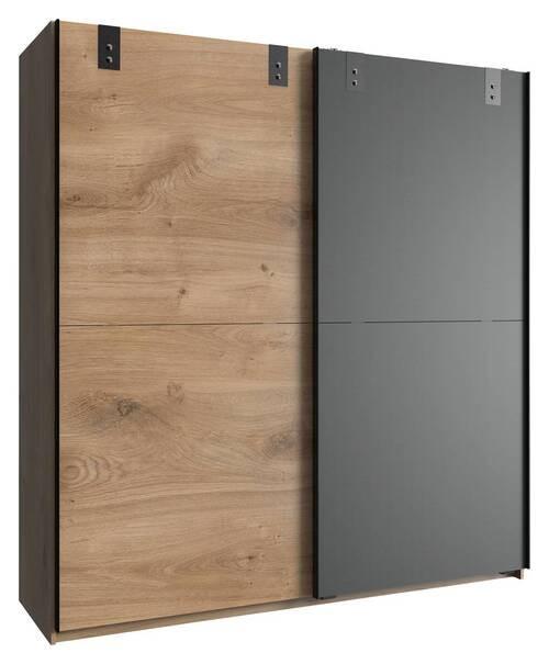 Schwebetürenschrank B: 180 Cm Cardiff, Eiche Dekor/graphit