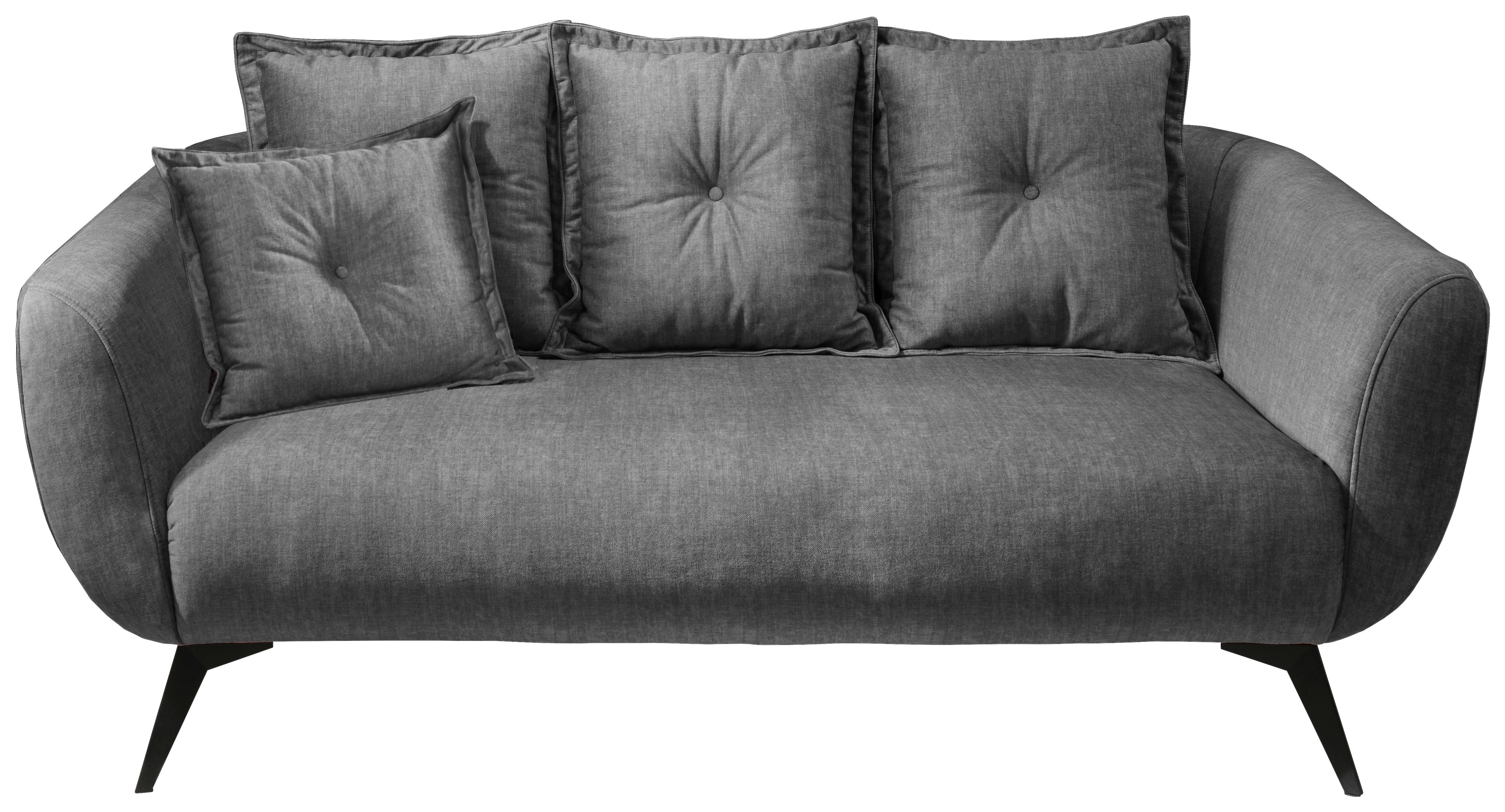 2,5-Sitzer-Sofa Baggio mit Kissen Grau - Schwarz/Grau, MODERN, Holz/Textil (196/80-94/103cm) - Livetastic