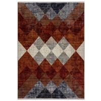 Webteppich Bradley Geo Red 80x154 - Rot, Basics, Textil (80/154cm)