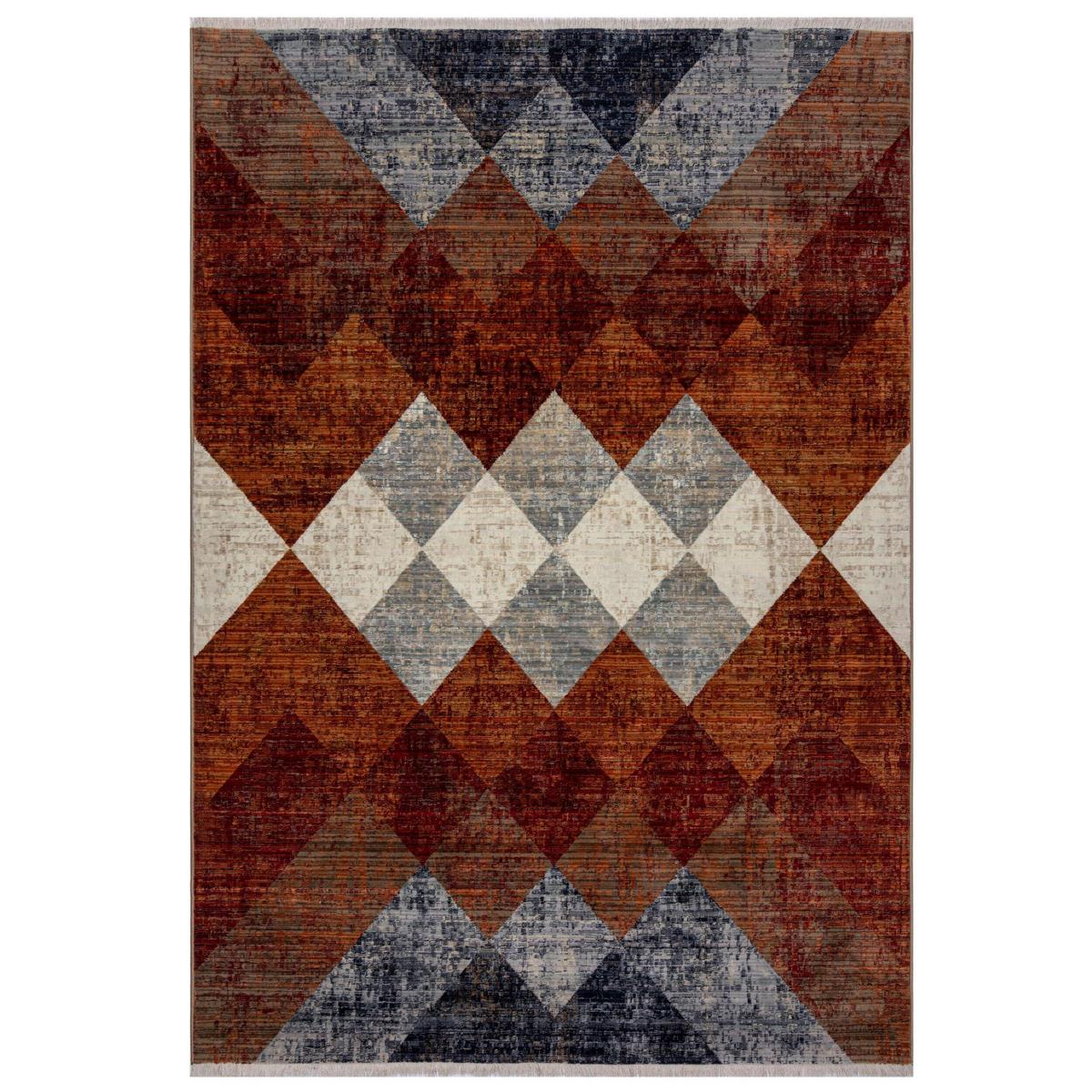 Webteppich Bradley Geo Red 80x154 - Rot, Basics, Textil (80/154cm)