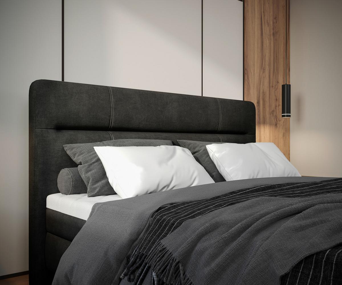 Boxbett Adriano 160x200 Cm Anthrazit - Anthrazit, MODERN, Holz/Holzwerkstoff (160/200cm) - MID.YOU