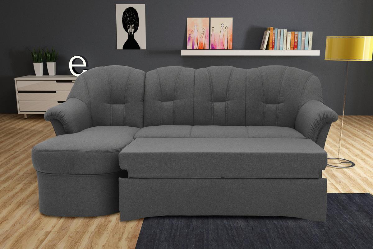 Ecksofa Mit Schlaffunktion Papenburg Grau - Schwarz/Grau, KONVENTIONELL, Textil (142/233cm) - MID.YOU