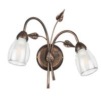 Wandleuchte Rosso Cognac L: 37 cm - Cognac, KONVENTIONELL, Glas/Metall (37/20/33cm)