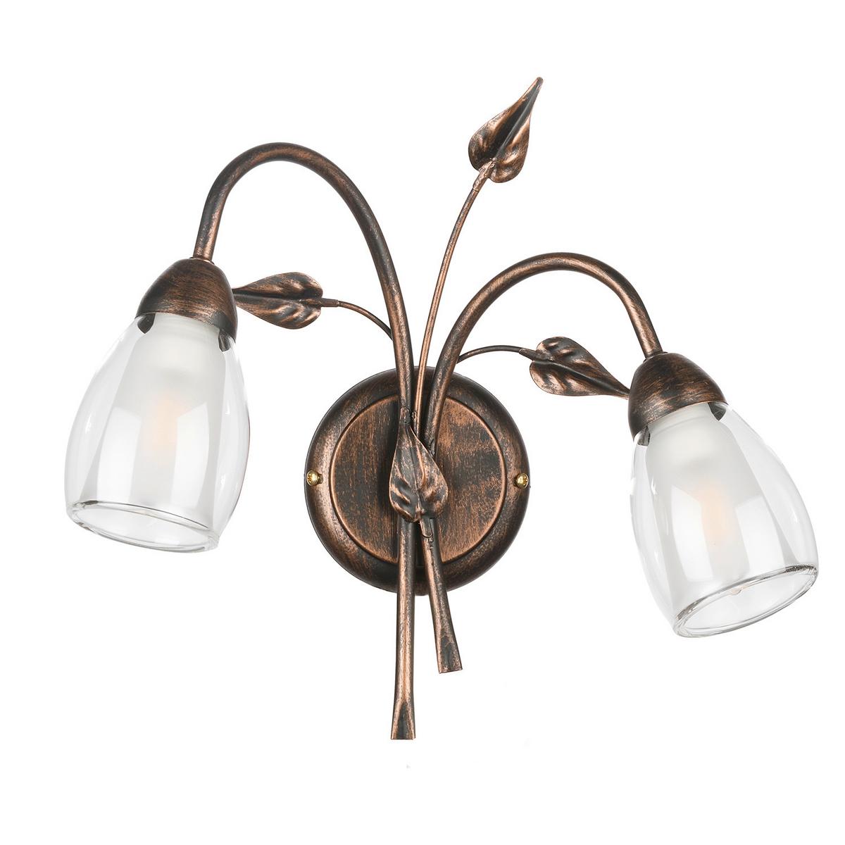Wandleuchte Rosso Cognac L: 37 cm - Cognac, KONVENTIONELL, Glas/Metall (37/20/33cm)