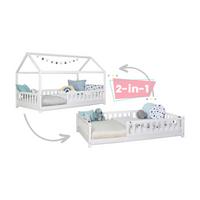 Kinderbett 100x200 Cm Birke Massiv Weiß - Weiß/Naturfarben, MODERN, Holz (100/200cm) - MID.YOU