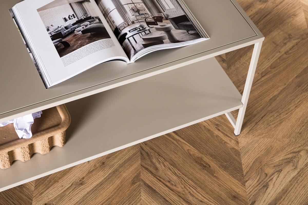 Couchtisch Staal - Beige, Design, Metall (102/43/45cm) - Livetastic