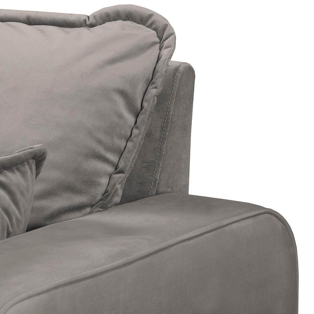 Ecksofa Beata Grau S: 150x230 cm - Wengefarben/Grau, Design, Textil (150/230cm) - Livetastic