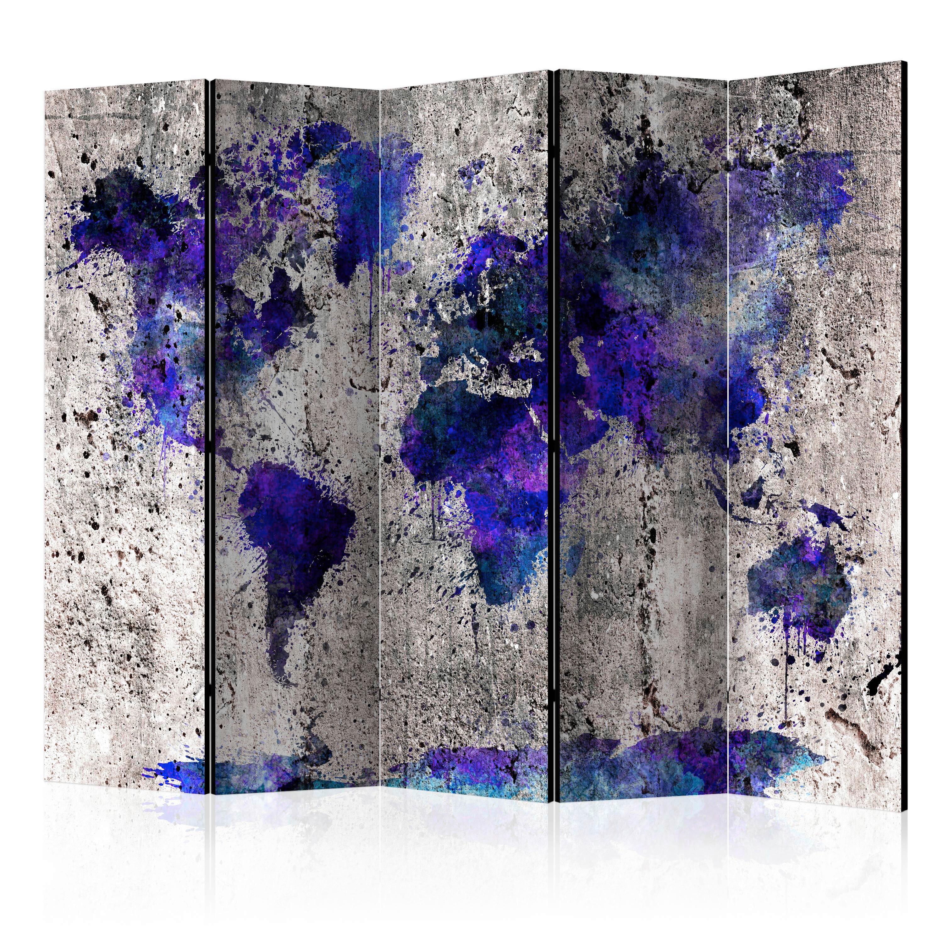 Paravent Violett Beige B: 225 Cm - Beige/Violett, Basics, Holz/Textil (225/172cm) - artgeist