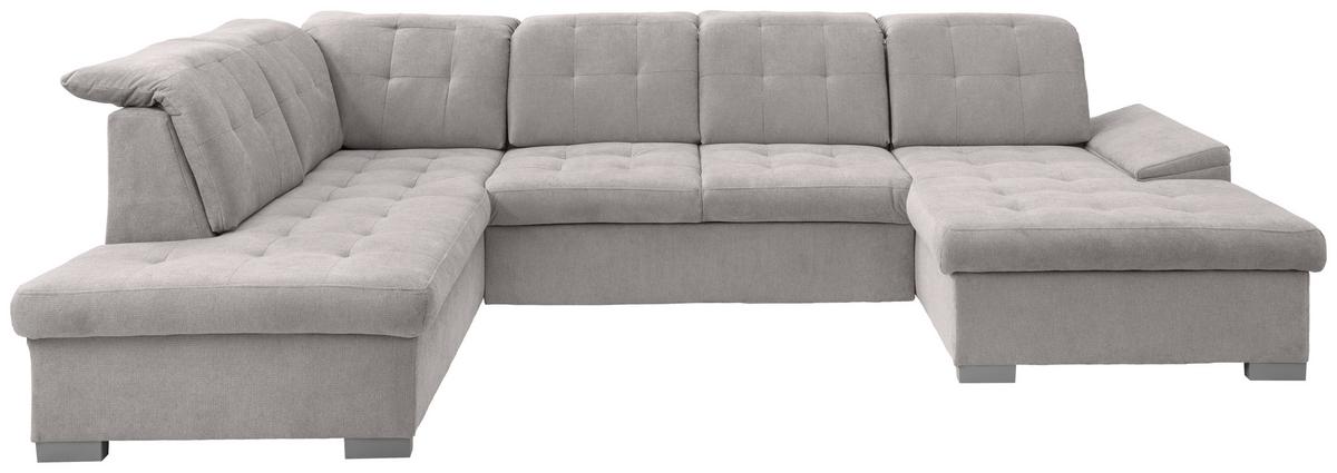 Wohnlandschaft Zira Grau U: 212x330x169cm - Chromfarben/Grau, MODERN, Textil (212/330/169cm) - Livetastic