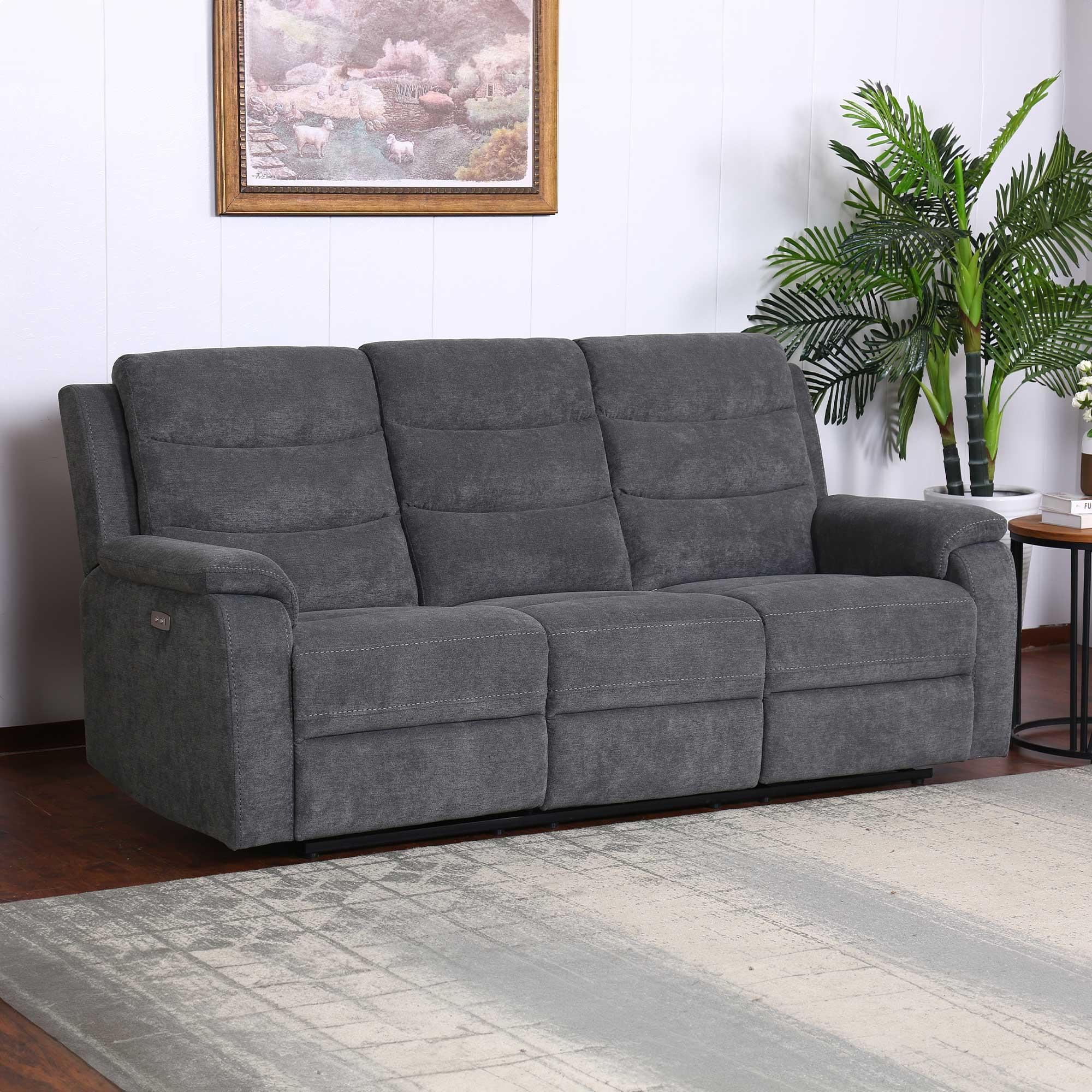 TŘÍMÍSTNÁ POHOVKA MANCHESTER-BASED- - šedá/černá, Konvenční, textil/plast (208/102/93cm) - Based