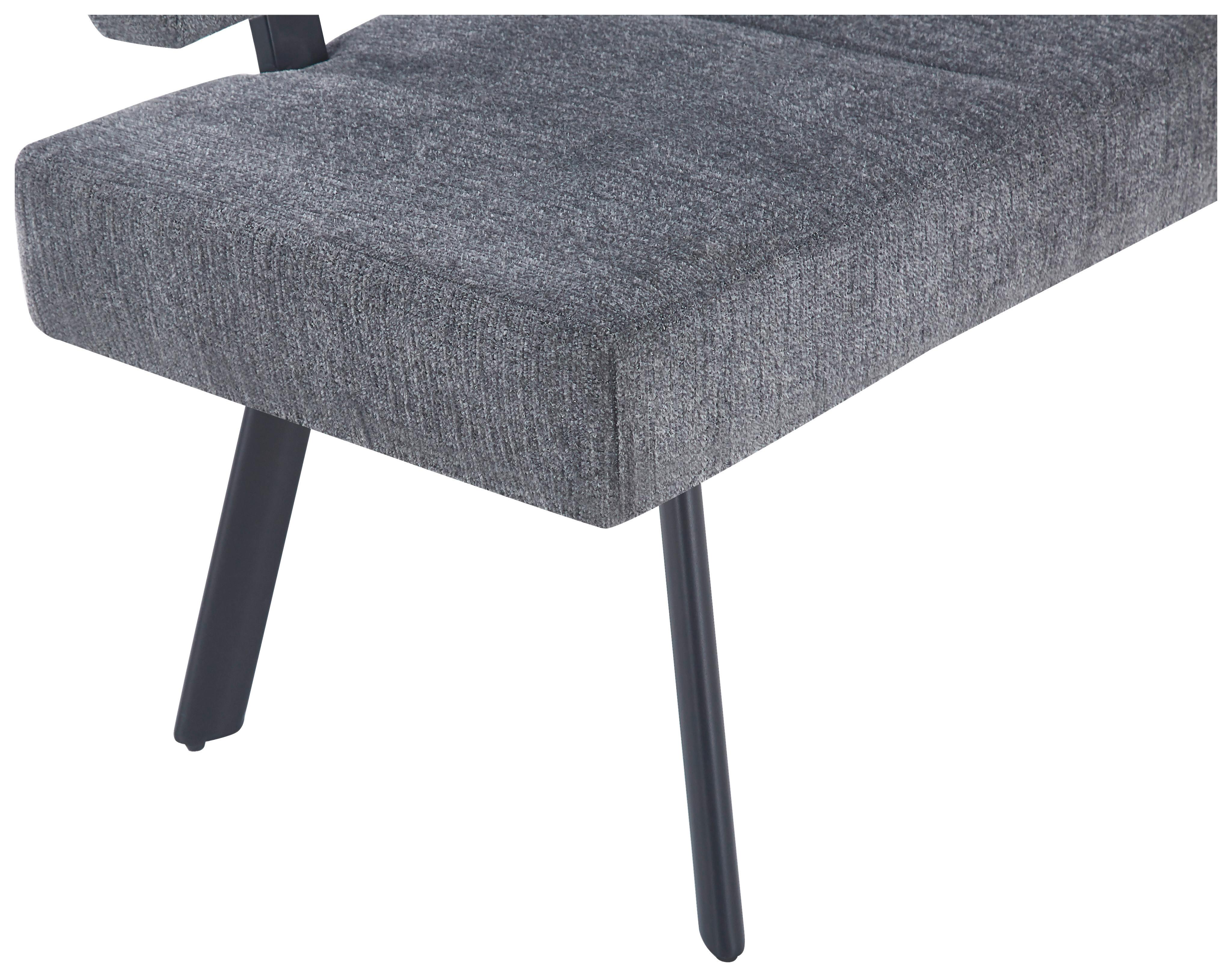 Sitzbank Paros Mit Lehne Anthrazit, B: 140 Cm - Anthrazit/Schwarz, KONVENTIONELL, Textil/Metall (140/88/62cm) - MID.YOU