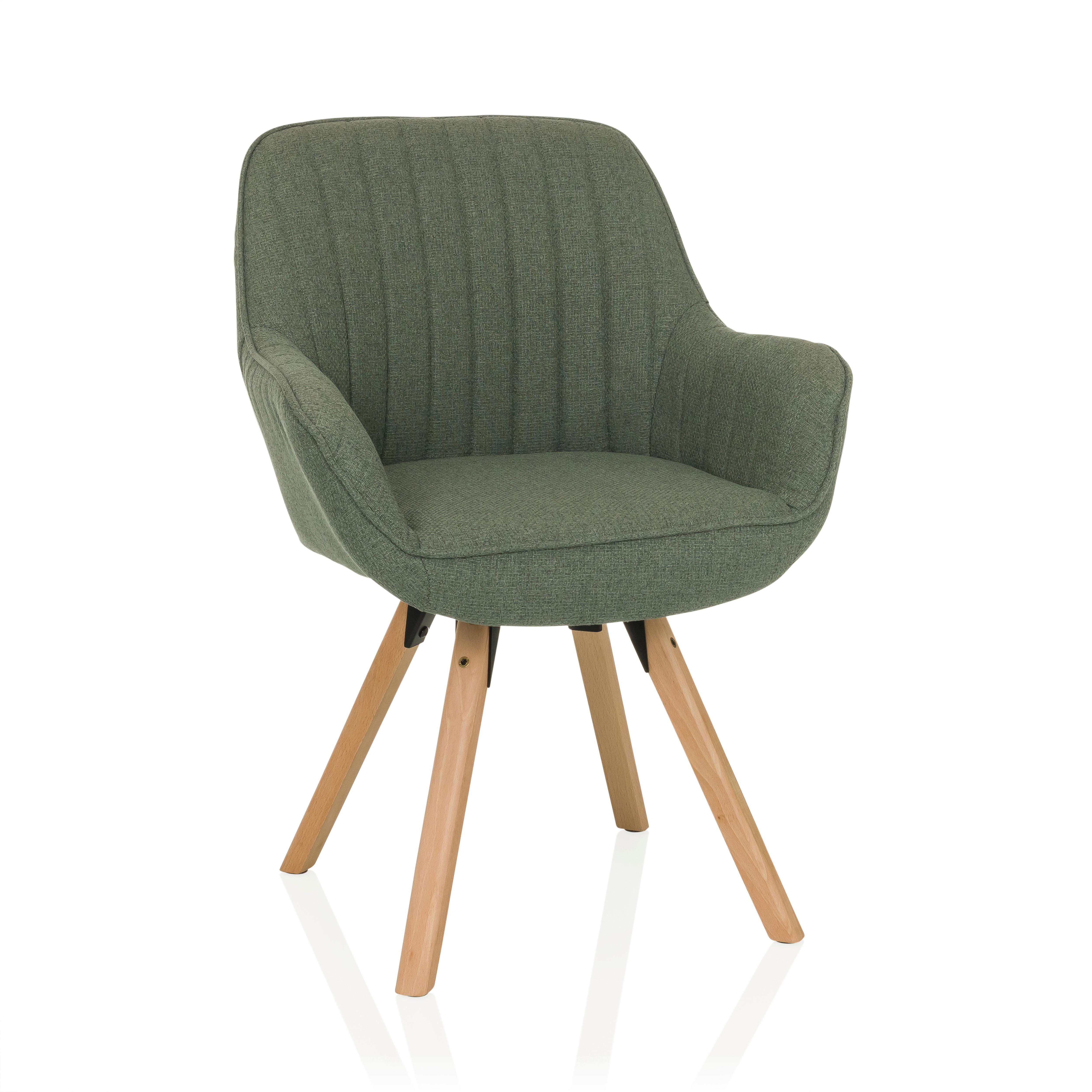 Armlehnstuhl Scandi Ted Mintgrau B: 56 cm - Mintgrau/Buchefarben, MODERN, Holz/Textil (56/84/62cm) - MID.YOU