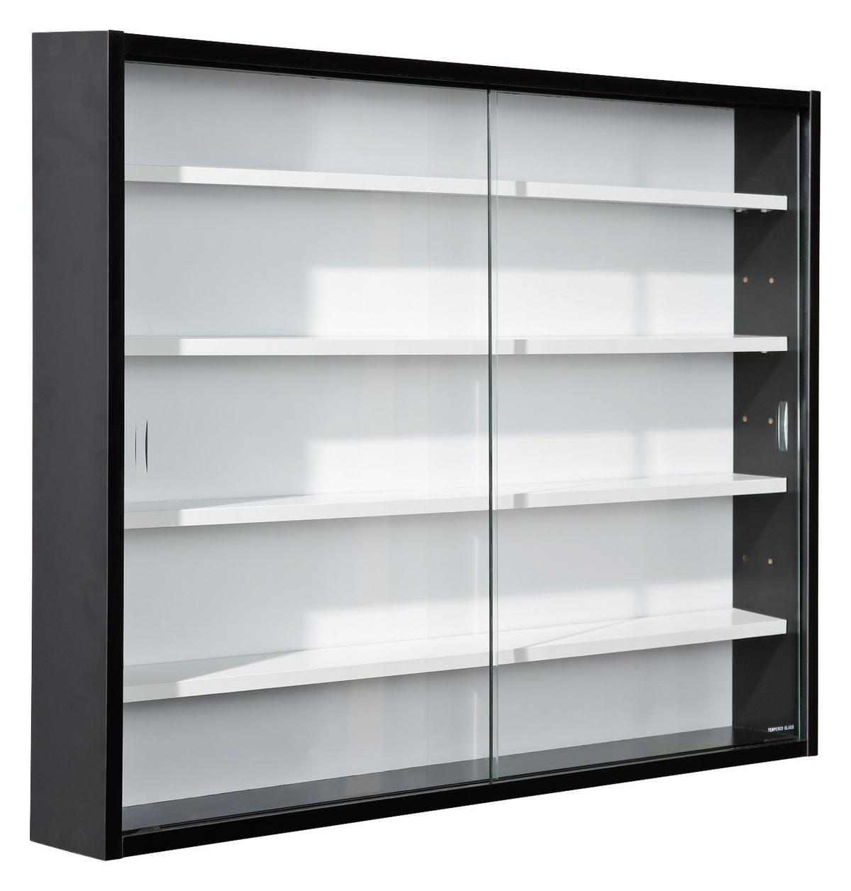 ZÁVESNÁ VITRÍNA COLLECTY - čierna/biela, kompozitné drevo/sklo (80/60/9.5cm) - Mömax