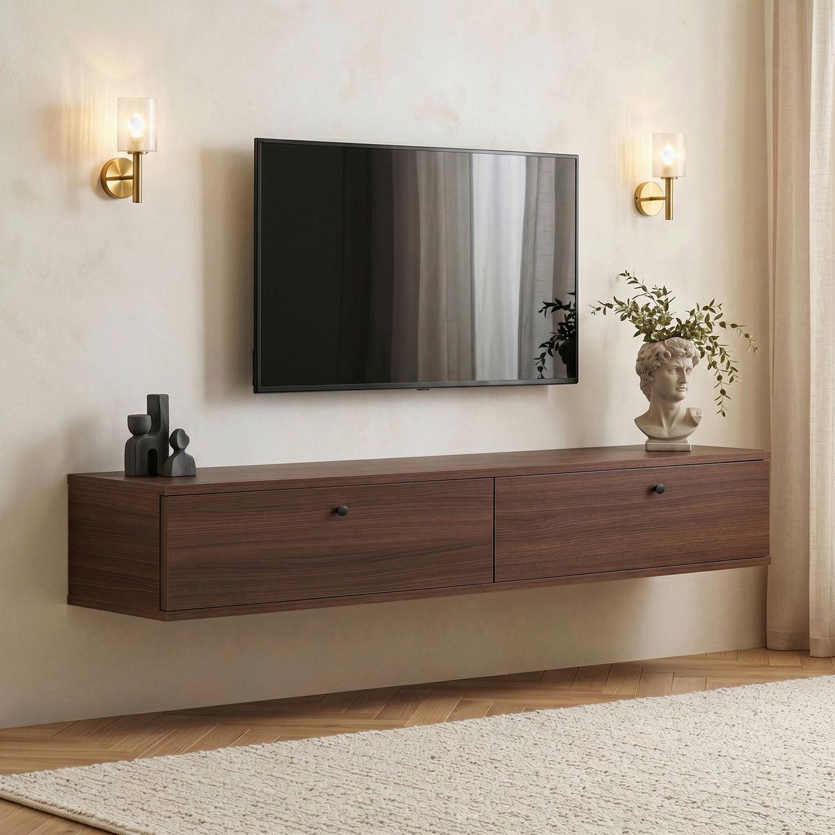 TV-ELEMENT Walnussfarben B: 160cm - Walnussfarben, MODERN, Holzwerkstoff (160/25/25cm)