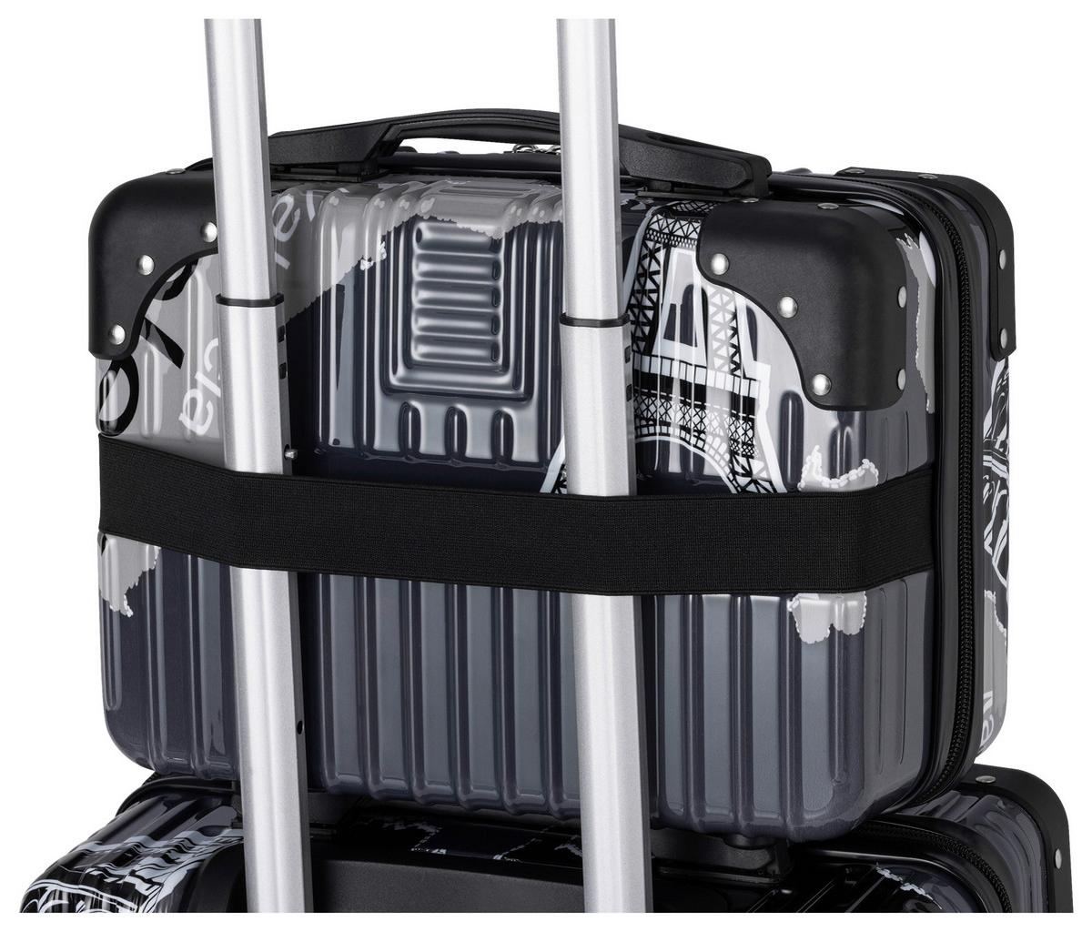 Reisekofferset Hilde - Schwarz/Grau, KONVENTIONELL, Kunststoff/Textil - Luca Bessoni