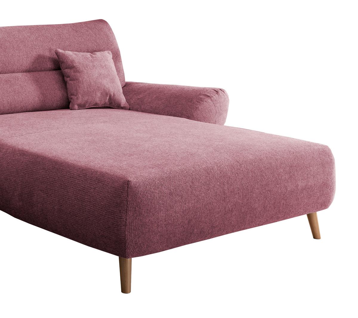 Ecksofa Drago Brombeere S: 290/166 Cm - Wildeiche/Brombeere, MODERN, Holz/Textil (290/166cm) - MID.YOU
