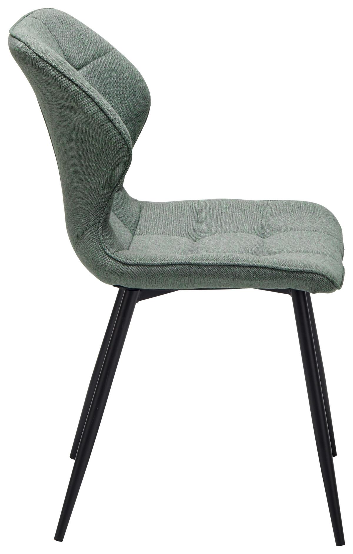 Stuhl Leana - Schwarz/Grün, LIFESTYLE, Holz/Textil (47/82/59cm) - Livetastic