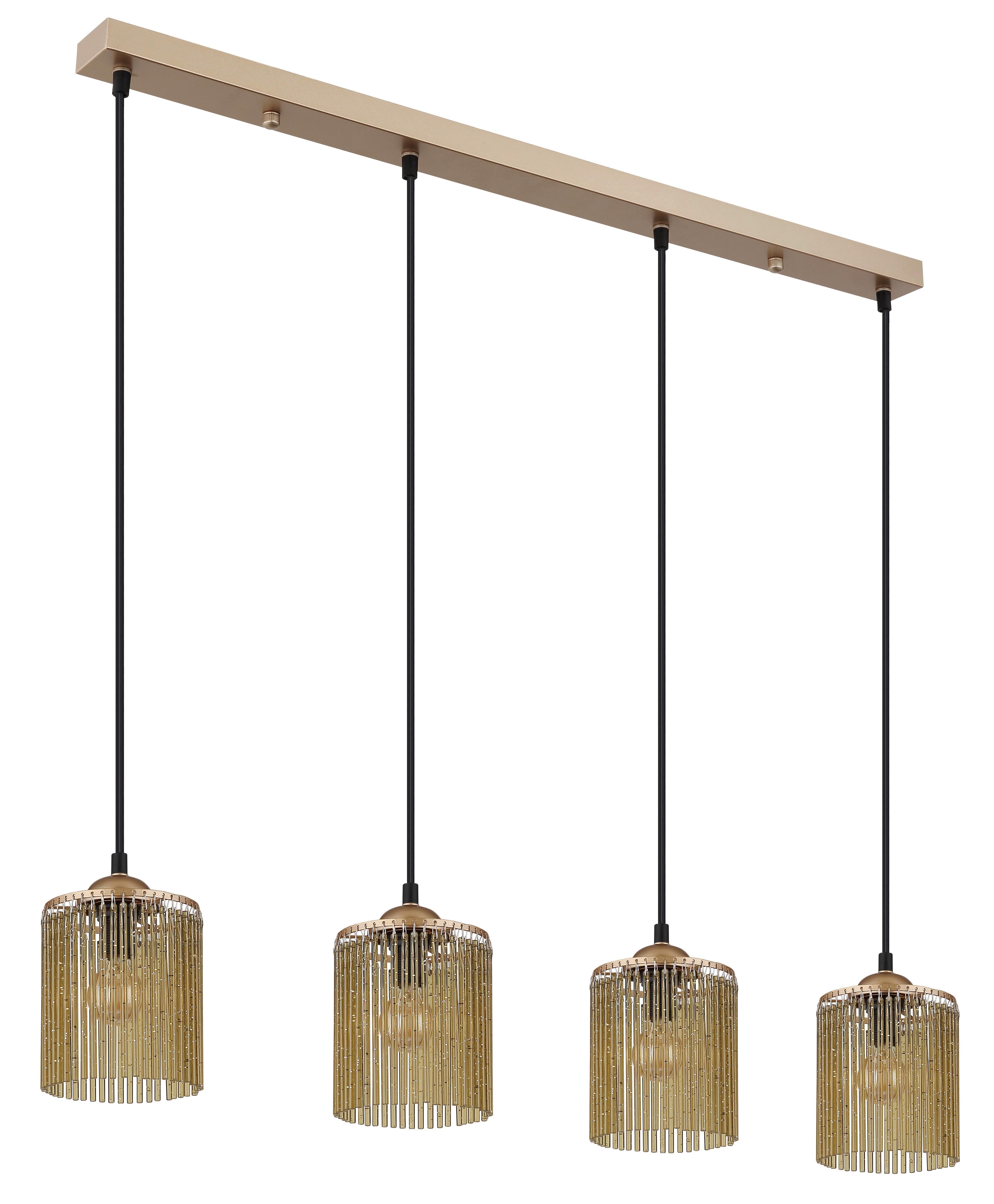 Hängeleuchte Exkl. E14, 40w - Goldfarben/Schwarz, Design, Kunststoff/Metall (87/12/133cm) - Globo