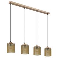 Hängeleuchte Exkl. E14, 40w - Goldfarben/Schwarz, Design, Kunststoff/Metall (87/12/133cm) - Globo