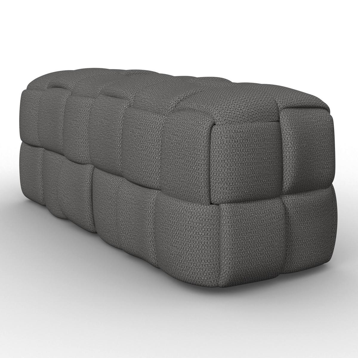 Moderná lavica ELLA tmavosivá, buklé - čierna/tmavosivá, Modern, drevo/textil (110/45/45cm) - Bessagi Home