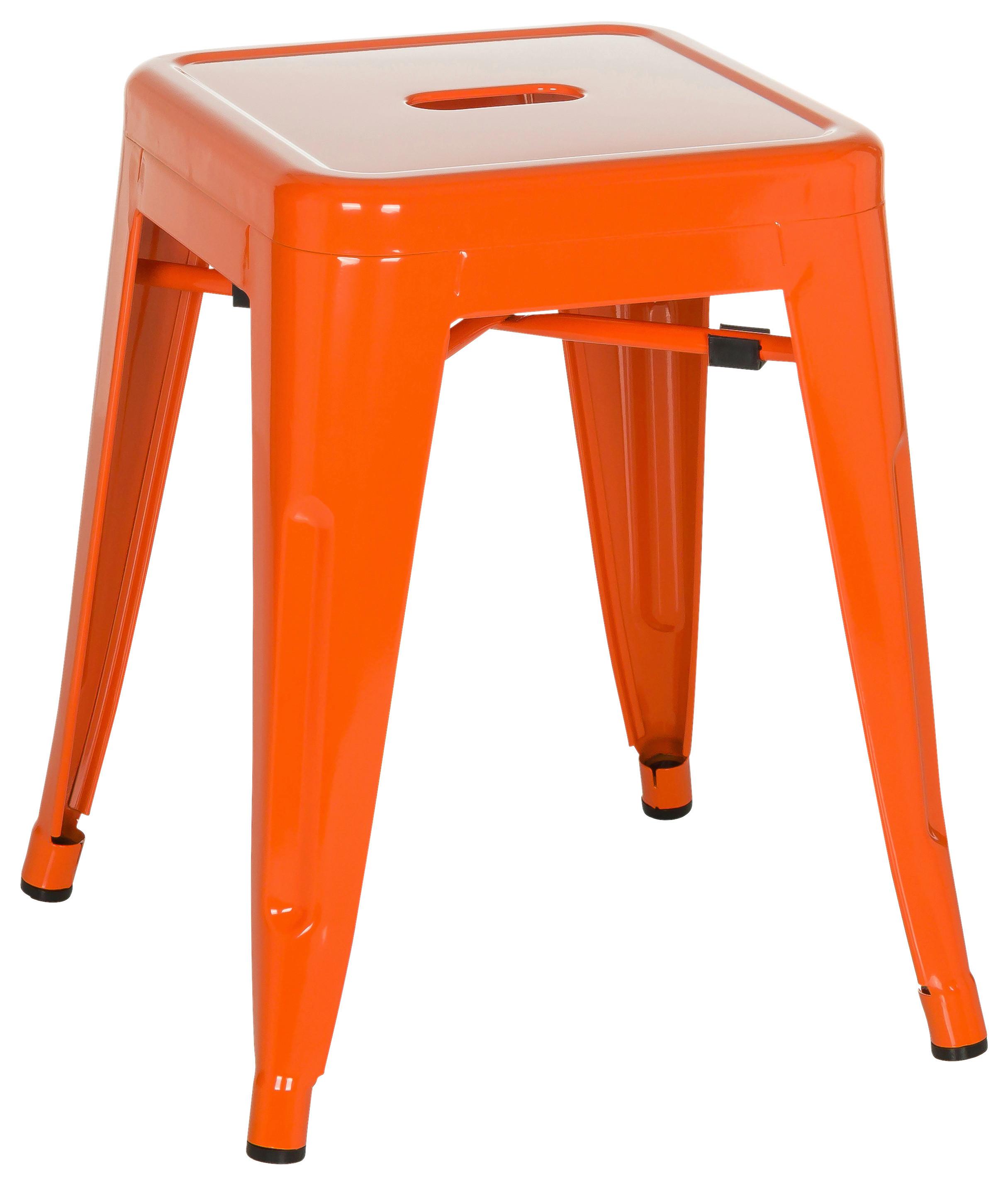 Hocker Vantaggio Stahl Orange H: 46 cm Stapelbar - Orange, Basics, Metall (39/46/39cm) - MID.YOU