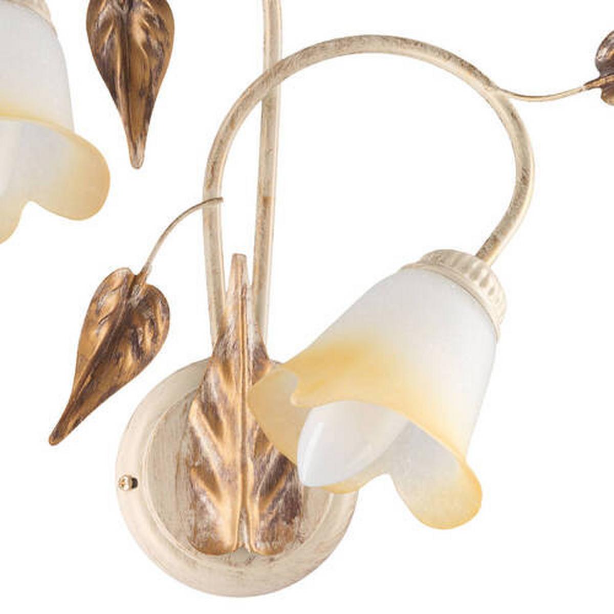 Wandleuchte 4647/Ap2 - Beige, Natur, Glas/Metall (40/40/48cm)