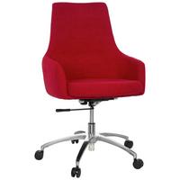 Bürostuhl Shake 100 Rot Bis 110 Kg - Silberfarben/Rot, Basics, Kunststoff/Textil (65/97/60cm) - MID.YOU