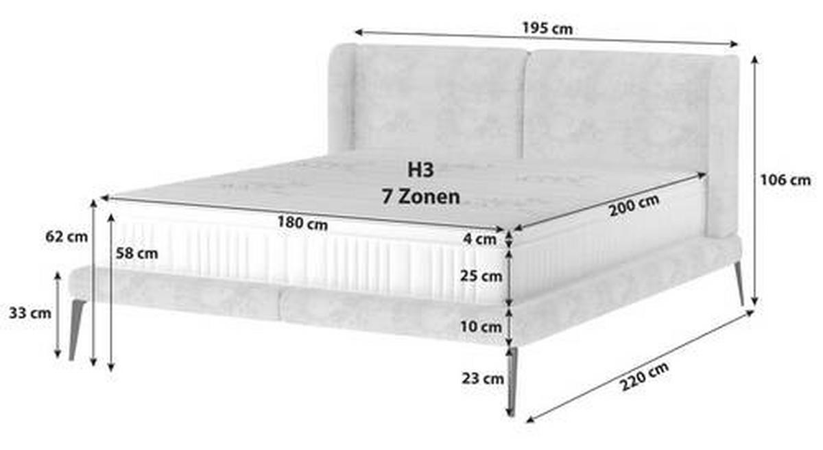 Polsterbett Tessina Sorisso - Beige/Creme, MODERN, Textil (180/200cm) - Livetastic