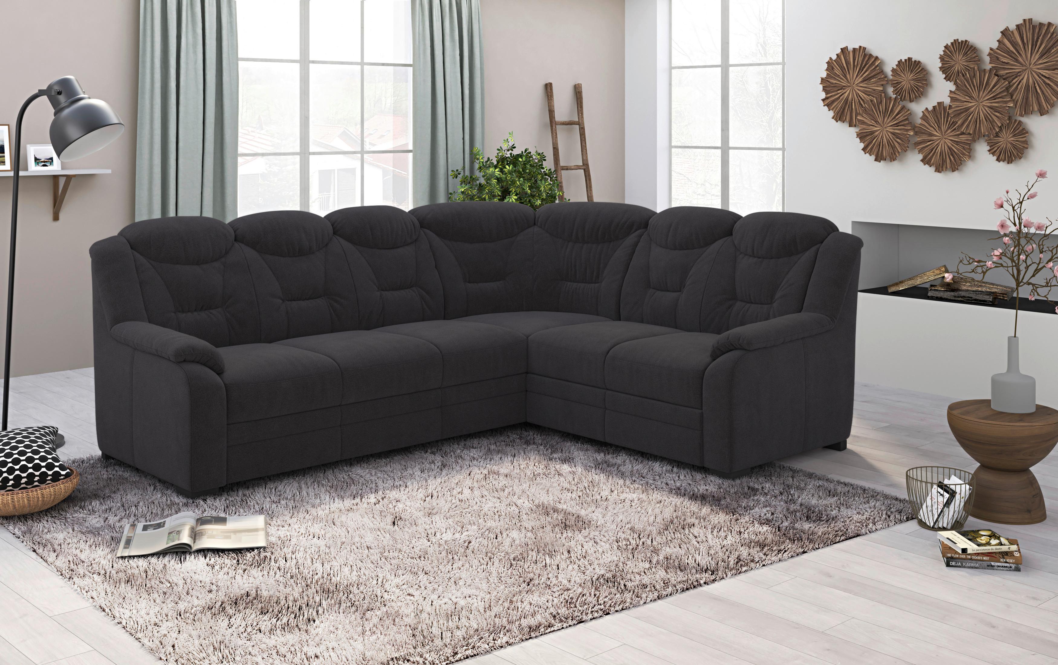 Ecksofa Marcus Schwarz S: 263x211 cm - Schwarz, Basics, Textil (263/211cm) - MID.YOU