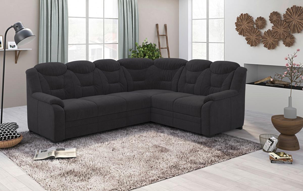 Ecksofa Marcus Schwarz S: 263x211 cm - Schwarz, Basics, Textil (263/211cm) - MID.YOU