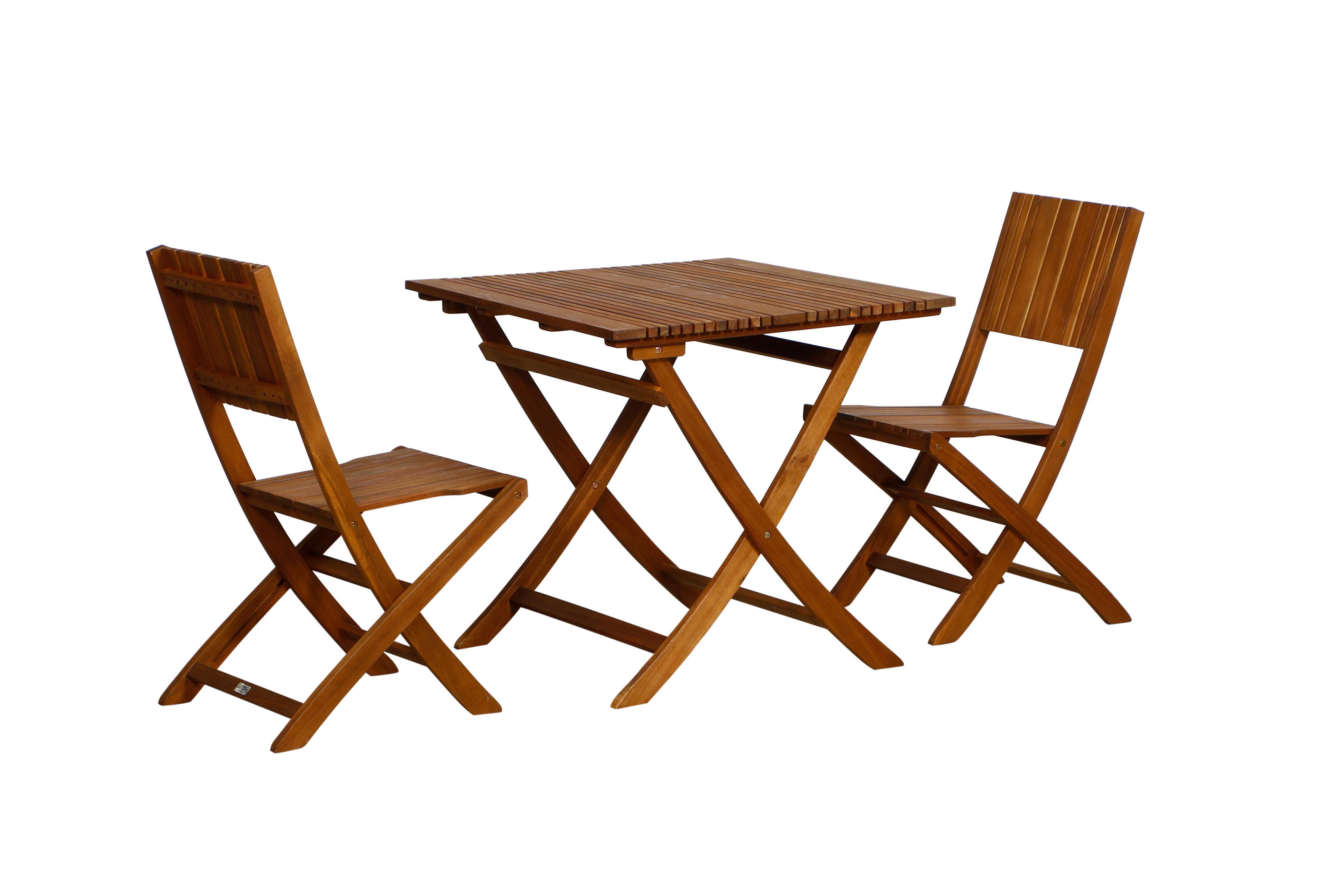 Balkonmöbel Set Falun Echtholz Akazie - Akaziefarben, KONVENTIONELL, Holz - Siena Garden