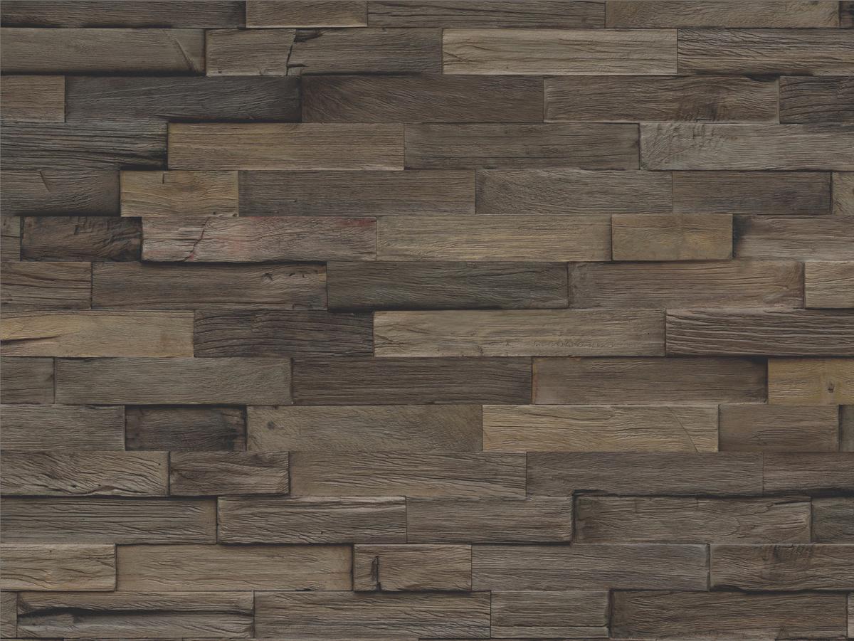 Wandverkleidung Fsc Teak Recl. Charred - Braun, Basics, Holz (50/20/2cm)