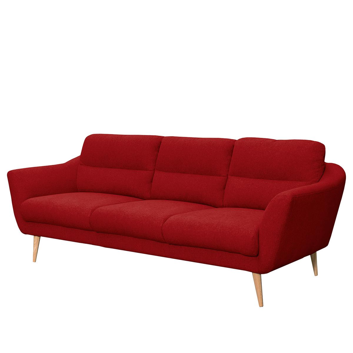 3-sitzer-sofa Tromso Rot B: 209 Cm - Buchefarben/Rot, Design, Textil (209/87/88cm) - Livetastic