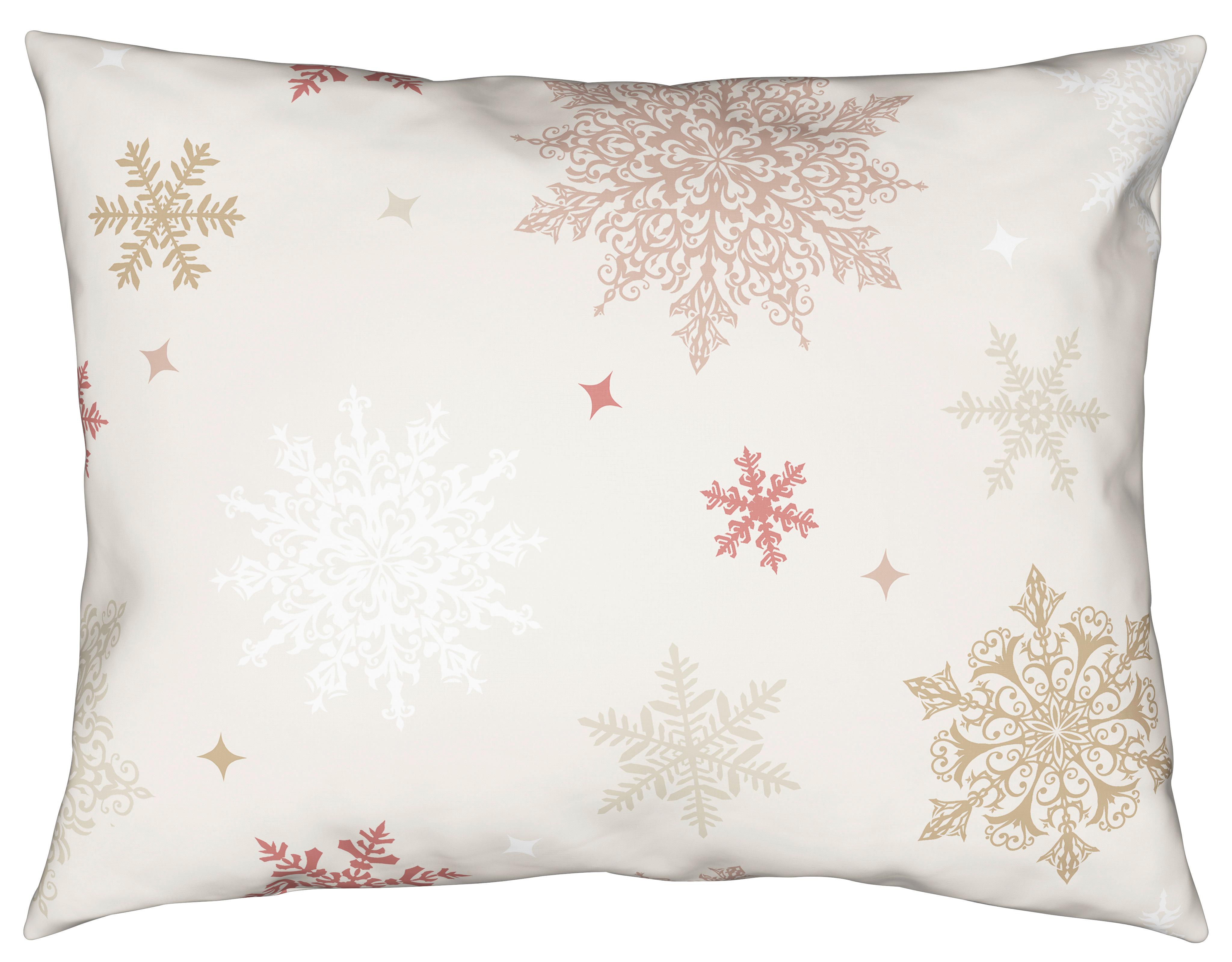Bettwäsche Snowflake - Beige/Rot, MODERN, Textil - Luca Bessoni