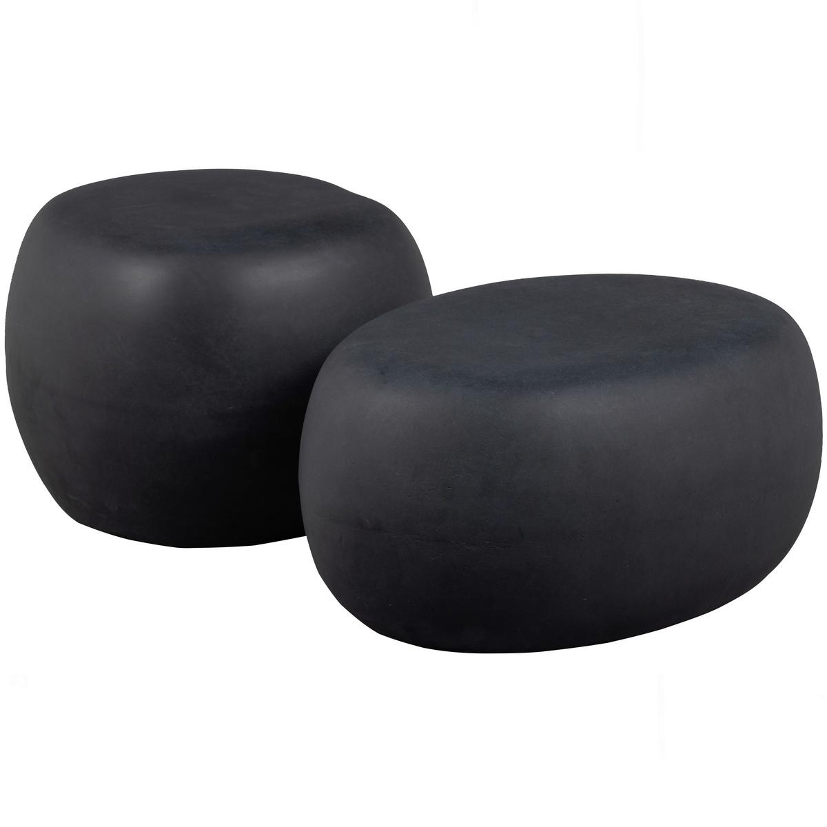 Couchtisch Pebble Anthrazit B: 50 cm - Anthrazit, Design, Glas/Keramik (50/50/35cm) - Livetastic
