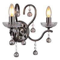 Wandleuchte 64134-2w - Klar/Schwarzchrom, KONVENTIONELL, Glas/Metall (33/21,7/33cm) - Globo