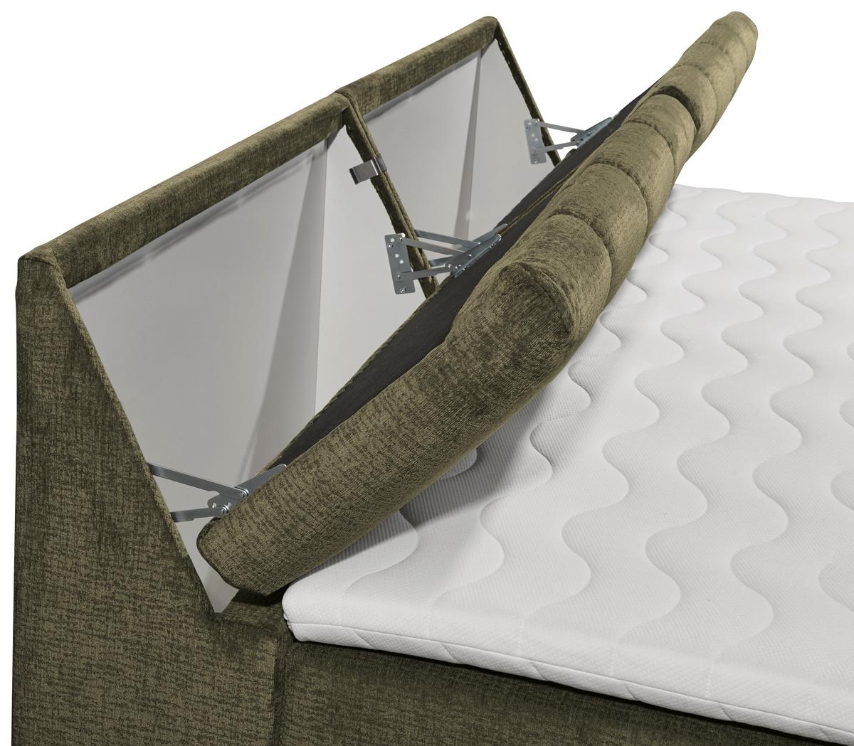 Boxspringbett Elkford 6 Mit Topper & Bettkasten 240x200 - Grün, MODERN, Holzwerkstoff/Textil (240/200cm) - MID.YOU