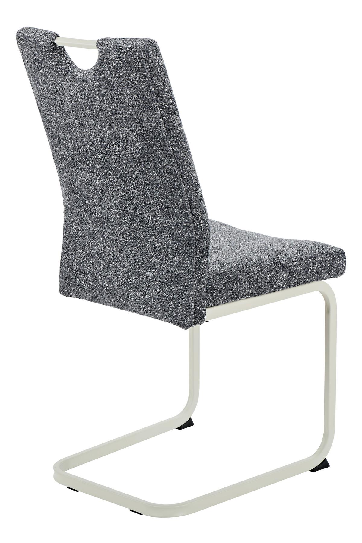 Schwingstuhl-Set Tivoli S 4er-Set - Dunkelgrau/Creme, MODERN, Textil/Metall (45/98/59cm) - MID.YOU