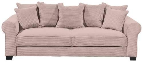 2-Sitzer-Sofa Mit Schlaffunktion Maureen B:250cm - Schwarz/Rosa, KONVENTIONELL, Textil (250/95/125cm) - MID.YOU
