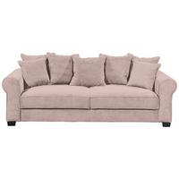 2-Sitzer-Sofa Mit Schlaffunktion Maureen B:250cm - Schwarz/Rosa, KONVENTIONELL, Textil (250/95/125cm) - MID.YOU