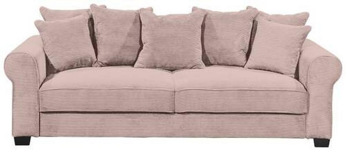 2-Sitzer-Sofa Mit Schlaffunktion Maureen B:250cm - Schwarz/Rosa, KONVENTIONELL, Textil (250/95/125cm) - MID.YOU