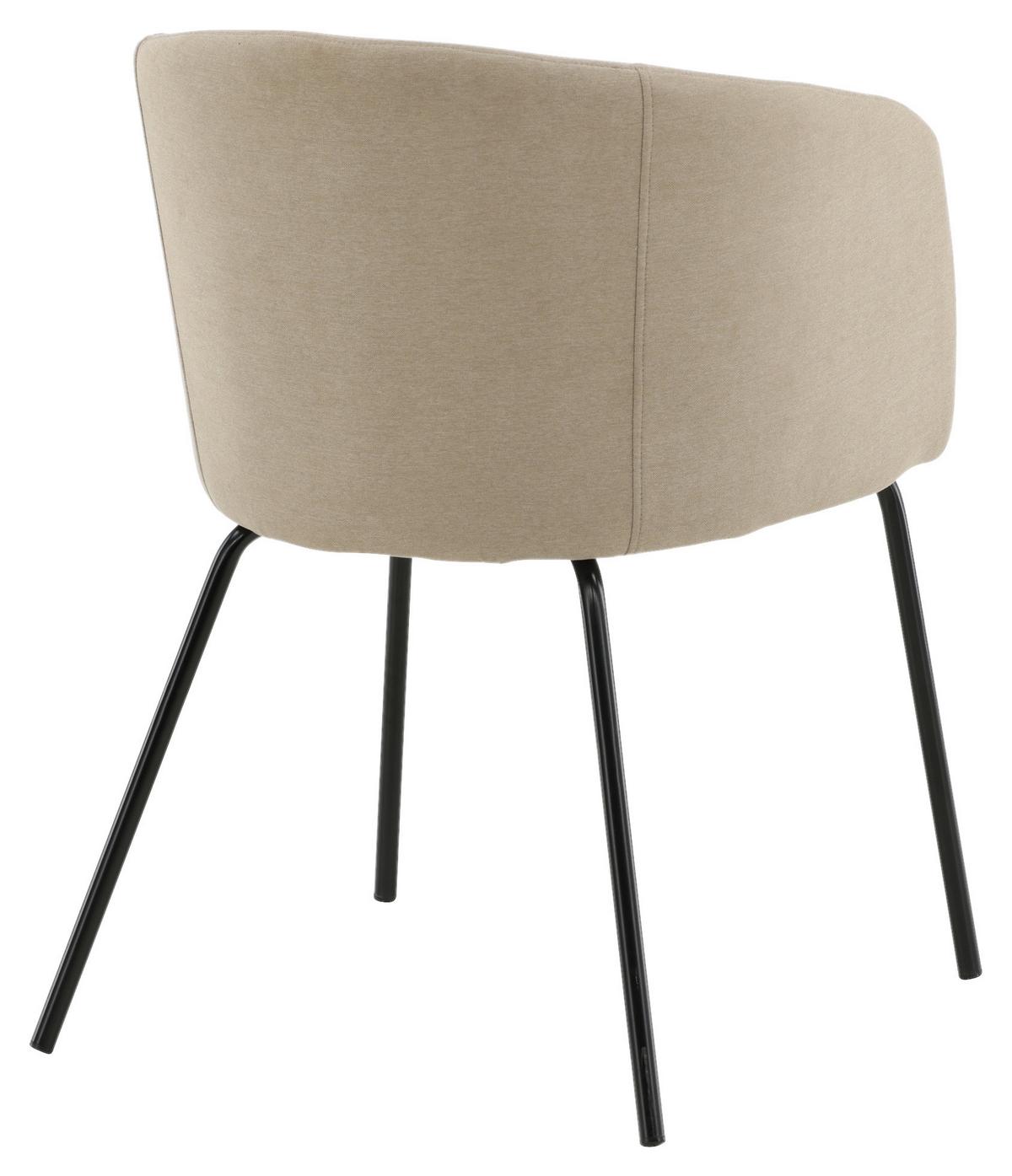 Stuhl Berit - Beige/Schwarz, Design, Holz/Kunststoff (55/78/55cm) - Livetastic