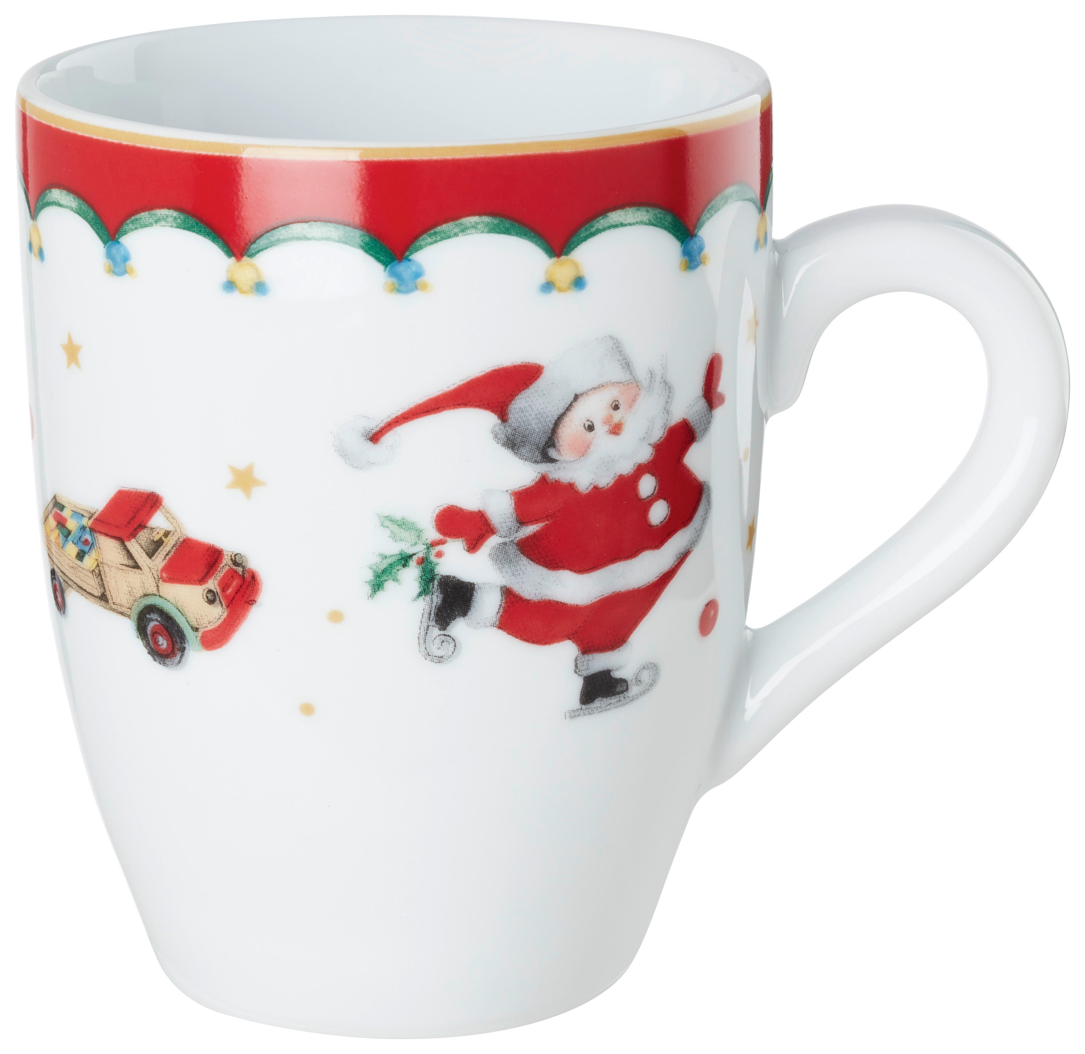 Hrnek na kávu XMAS - bílá/červená, Konvenční, keramika (8,6/10cm) - Mömax