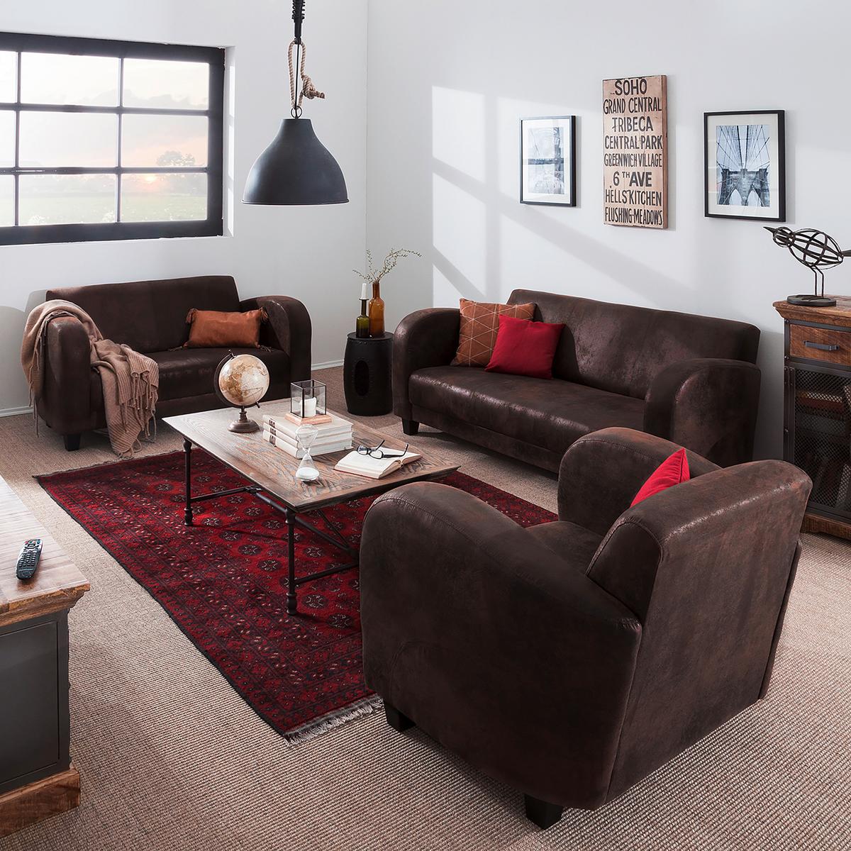 3-sitzer-sofa Antis Dunkelbraun B: 190 Cm - Dunkelbraun, Design, Textil (190/80/89cm) - Livetastic