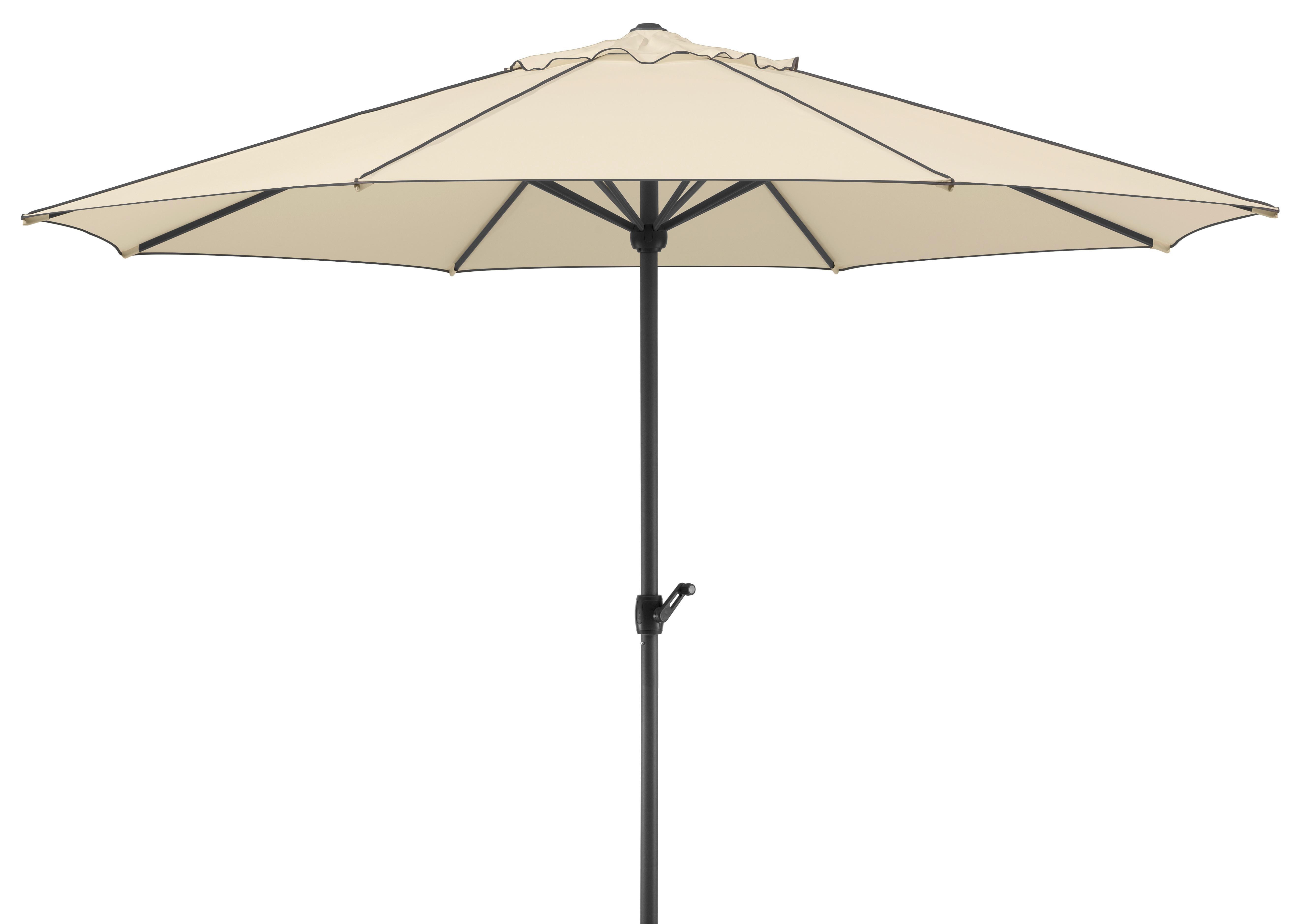 Sonnenschirm 350x275x350 cm Naturfarben - Anthrazit/Naturfarben, Basics, Textil/Metall (350/275cm) - Schneider