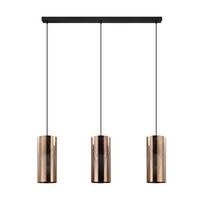 Hängeleuchte Tabiago H: 110 cm 3-Flammig, Schwarz/Rosegold - Roségold/Schwarz, Design, Metall (89/13/110cm) - Eglo